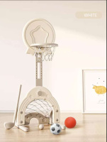 Детские баскетбольные стойки + Стойка баскетбольная "Гольф" PS-074-W белый