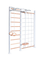 Шведские стенки + ДСК PERFETTO SPORT "Scala in legno con rete" bianco-naturale PS-125