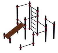Уличные турники и брусья (Воркаут) + Воркаут 108 серый ВТ 12.21-03