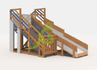 Детские горки + Деревянная зимняя горка "IgraGrad Snow Fox", длина ската 4 м мод.3