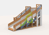 Детские горки + Деревянная зимняя горка "IgraGrad Snow Fox", длина ската 4 м мод.3