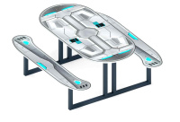 Скамейки и столики + Столик детский овальный Космопорт МФ 31.01.09-04