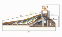 Детские горки + Зимняя деревянная горка "IgraGrad Snow Fox 12 м" с двумя скатами мод.624