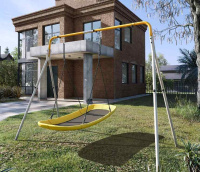 Качели для детских площадок + Качели двойные + ЛОДКА качели Romana R.103.28.04 (серый/жёлтый)