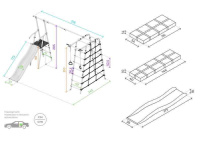 Детские спортивные комплексы для дачи + Дачный комплекс "Богатырь Плюс 2" + ГНЕЗДО качели Romana 103.12.06 (серый/жёлтый)