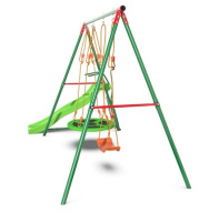 Детские качели + Детский комплекс DFC MULTIPLAY качели: гнездо, верёвочные; горка