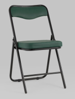 Складные стулья + Складной стул Джонни экокожа зелёный каркас черный матовый