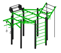 Уличные турники и брусья (Воркаут) + Многофункциональный спортивный комплекс (зеленый) МК 100.01-02