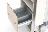 Тумбы медицинские + Прикроватная тумба из HPL-пластика, с выдвижным поворотно-откидным столиком C-EY-02