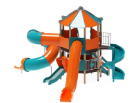 Детские уличные комплексы + Детский игровой комплекс Шапито Горка 750, 2000 ДИК 35-002