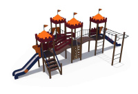 Детские уличные комплексы + Детский игровой комплекс серии империя "Замок 4" с лазом, металлический скат Н-1200 и 1500 ДИО 02043