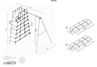 Детские спортивные комплексы для дачи + Дачный комплекс "Romana D1" + ЦЕПНЫЕ качели 103.31.06 (серый/жёлтый)