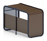 Хозяйственное оборудование + Навес контейнерной площадки для мусора (коричневый) (2 секции) (под анкера) МФ 55.01.02-02