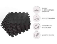 Коврики и маты + Коврик-пазл UNIX Fit влагостойкий для йоги и фитнеса, 30 х 30 х 1 см, черный, 24 шт.