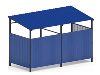 Хозяйственное оборудование + Навес контейнерной площадки для мусора (синий) (2 секции) МФ 55.02.03-03