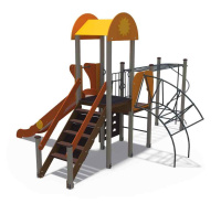 Детские уличные комплексы + Детский игровой комплекс серии солнышко "Игра" (скат металлический) Н-1500 ДИО 03031