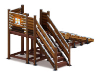 Детские горки + Горка Зима (коричневый) (под анкера) - ИО 49.01.01-13.И1 - Н=1500