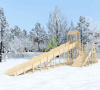 Зимняя деревянная горка "IgraGrad Snow Fox 12 м" с двумя скатами, без окраски