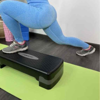 Степ-платформы + Степ-платформа UNIX Fit для фитнеса 3 уровня, 80 см, серый