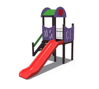 Детские уличные комплексы + Детский игровой комплекс серии солнышко "Лето" (скат пластиковый) Н-1200 ДИО 03010