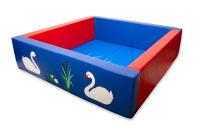 Сухие бассейны и шарики + Сухой бассейн "Лебеди", разборный, 200*200*50 см., без шаров, без спуска