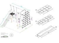 Детские спортивные комплексы для дачи + Дачный комплекс "Богатырь" + ФАНЕРНЫЕ качели Romana 103.07.06 (серый/жёлтый)