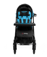 Кресла-коляски + Кресло-коляска для инвалидов Армед Эвита нео (Черно-голубой, Цельнолитые шины)