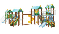 Детские уличные комплексы + Детский игровой комплекс «Теремок» H=750, 1200, 2000 ДИК 34-004