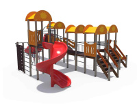 Детские уличные комплексы + Детский игровой комплекс серии солнышко "Забава" (Н-1200, Н-2000 винтовой скат, закрытый скат, спортивный комплекс) ДИО 03072