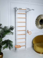 Шведские стенки + ДСК PERFETTO SPORT "Scala in legno" bianco-naturale PS-112