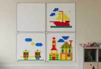 Декоративно-развивающие панели + Комплект настенной мозаики "Стандарт"- 4 шт панели, 300 шт фигур