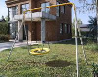Качели для детских площадок + Качели двойные + ГНЕЗДО качели Romana R.103.28.04 (серый/жёлтый)