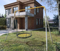 Качели для детских площадок + Качели двойные + Качели ГНЕЗДО-СЕТКА 100 см Romana R.103.28.04 (серый/жёлтый)