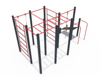 Уличные турники и брусья (Воркаут) + Кроссфит (комплекс из шведских стенок, скамья для пресса, турников и рукохода) СОВ 04508