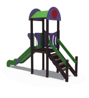 Детские уличные комплексы + Детский игровой комплекс серии солнышко "Лето" (скат металлический) Н-1200 ДИО 03021