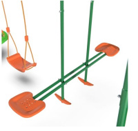 Детские качели + Детский комплекс DFC MULTIPLAY качели: планер, верёвочные, гнездо; мини-батут и горка