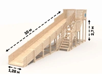Детские горки + Зимняя горка "IgraGrad Snow Fox", скат 10 м, без окраски