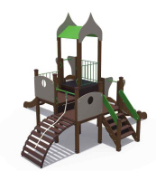 Детские уличные комплексы + Детский игровой комплекс серии Браун Островок Н-900,1500 ДИО 04070