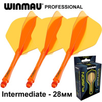 Аксессуары для игры в дартс + Литые оперения с хвостовиками Winmau Fusion Intermediate Fluoro Orange (оранжевые)