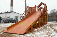 Детские горки + Детская деревянная зимняя горка IgraGrad Snow Fox 5,9 м + Панда Фани Gride