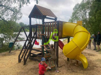 Детские уличные комплексы + Детская площадка IgraGrad Панда Фани с балконом и трубой