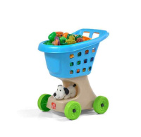 Мебель игровая + Повозка для игрушек (голубая)