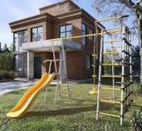 Детские спортивные комплексы для дачи + Дачный комплекс "Богатырь" + ДИСК качели Romana 103.07.06 (серый/жёлтый)