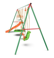 Детские качели + Детский комплекс DFC MULTIPLAY качели: верёвочные, для малышей, гнездо; горка