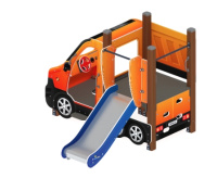 Детские горки + Машинка (оранжевый) тип 1 - ДИК 1.03.1.01-01 - Игровой комплекс H=750