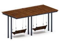 Перголы + Пергола тент с качелями (прямая) - МФ 78.04.02-01.И1 /без поликарбоната/