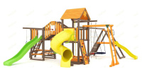 Детские уличные комплексы + Детская площадка IgraGrad Панда Фани Мостик 2 с трубой