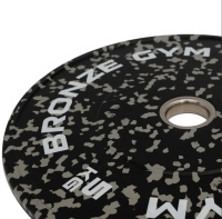Диски для штанг и гантелей + Диск бамперный BRONZE GYM камуфляж серый 5 кг