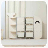 Мебель игровая + Стеллаж UNIX Kids Whale (8 ящиков) White 