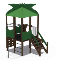 Детские уличные комплексы + Детский игровой комплекс серии джунгли "Дом на дереве" Н-1200 (метал. скат) ДИО 02100